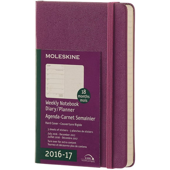 Purple Moleskine 2017 Weekly Notebook 5 x 8.25/" Hard Cover